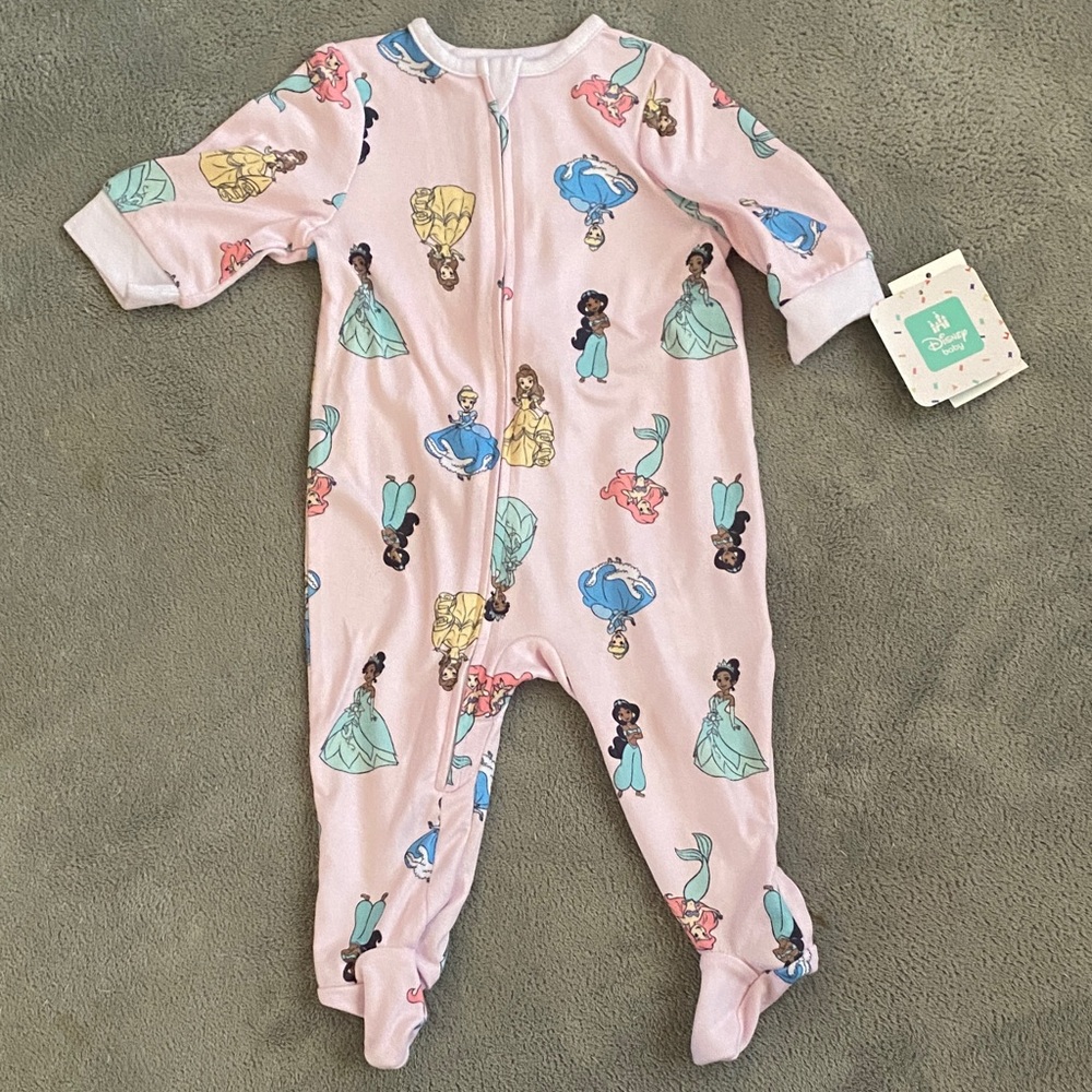 Disney Princess Pink Footed Onesie
